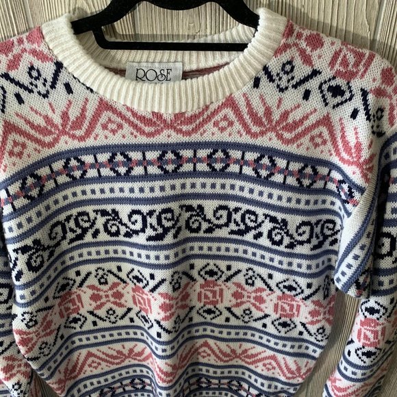 Vintage Rose Abstract Novelty Granny Sweater - Picture 3 of 5